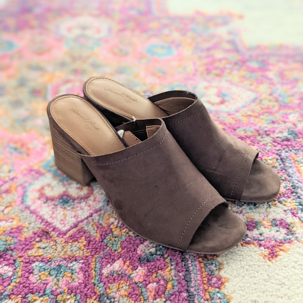 Brown Suede Mules